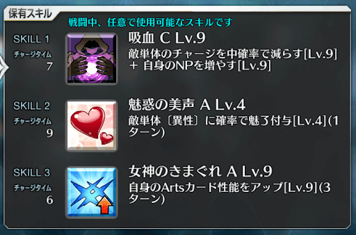 fgo-エウリュアレのスキル