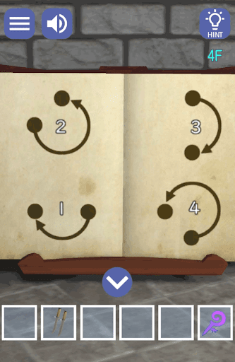 ドラゴンと魔法使いの住む塔_3階_ヒントを確認して3階に移動する