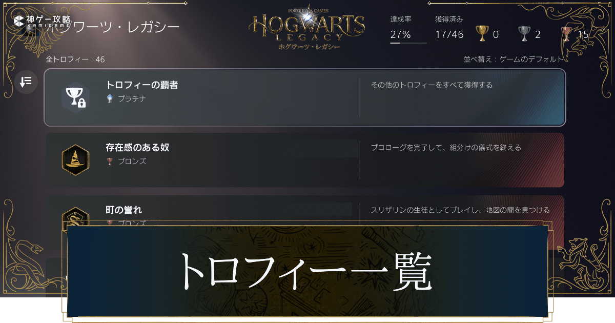 トロフィーとトロコン