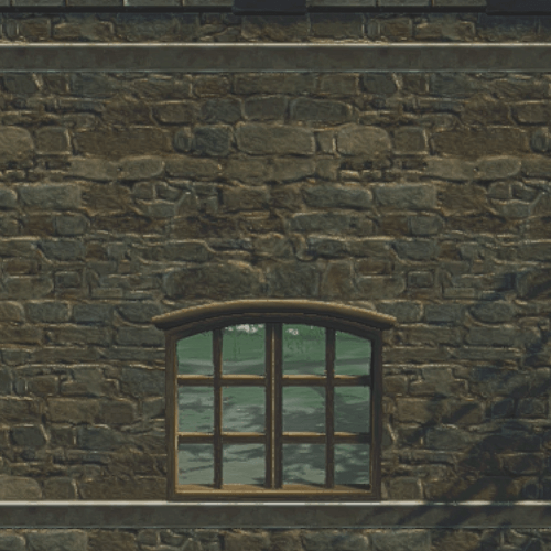 石造りの窓枠壁
