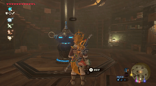 ゼルダBotW_研究所に入り機械に話しかける