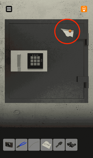 脱出ゲーム非常階段_2階_金庫の右上を拡大する