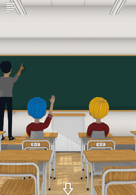 Schoolしょんぼりチャーリーと不思議な教室_生徒の挙手