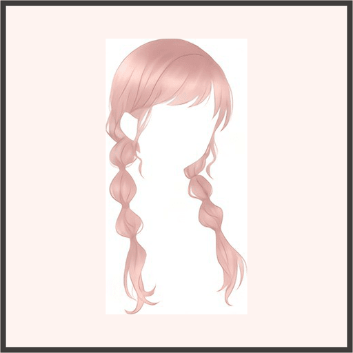 おさげの少女（桃）