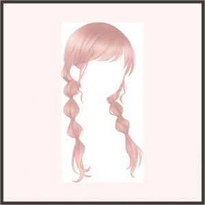 おさげの少女（桃）