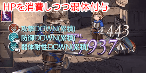 HPを消費しつつ弱体付与