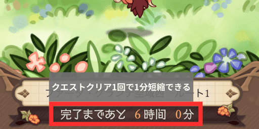 クエストクリアで探検時間を短縮できる
