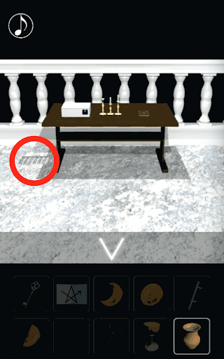  月の見える城からの脱出_ベランダの上