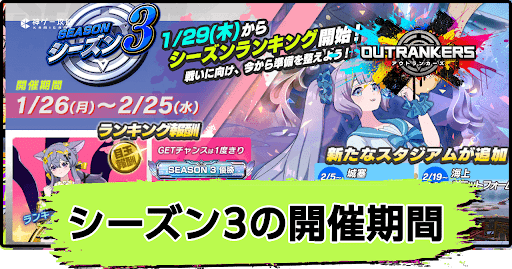アウトランカーズ_シーズン3の開催期間