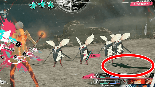 影のあるハイザメ単体を攻撃する