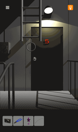 脱出ゲーム非常階段_5階_はしごをタップして6階に移動する