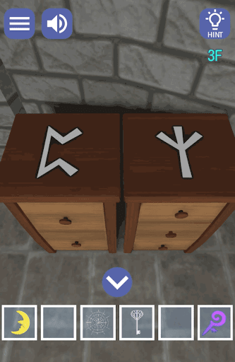 ドラゴンと魔法使いの住む塔_3階_上部に描かれているマークを確認する