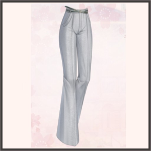 濃グレーのワイドパンツ