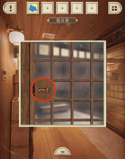 脱出ゲーム新館やすらぎの湯からの脱出_脱衣場_右側の扉を拡大する