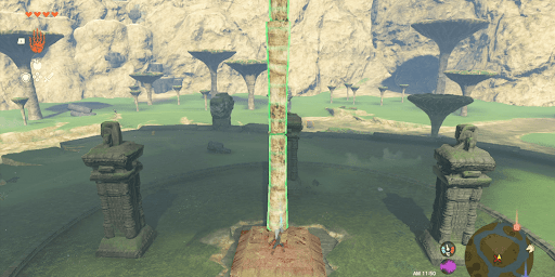 12時に南中から伸びる影を北柱まで繋ぐ