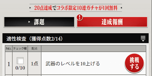 コラボ記念ミッション