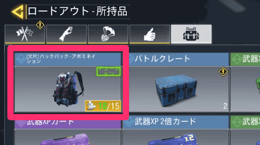 CoD　ロードアウト　所持品