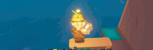 ピックスアーク_ベンチに座って釣りざおを使う