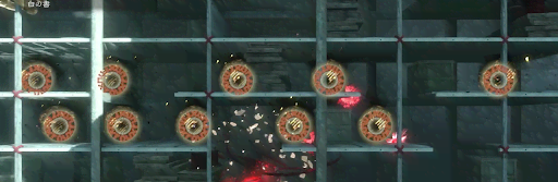 雑魚敵を全て倒してフックの場所に移動する