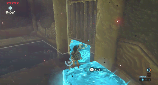 BotW_アイスメーカーで柵を押し上げる