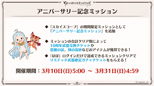 アニバーサリー記念ミッション