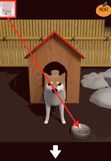 kotatsu_庭_ドッグフードをあげる