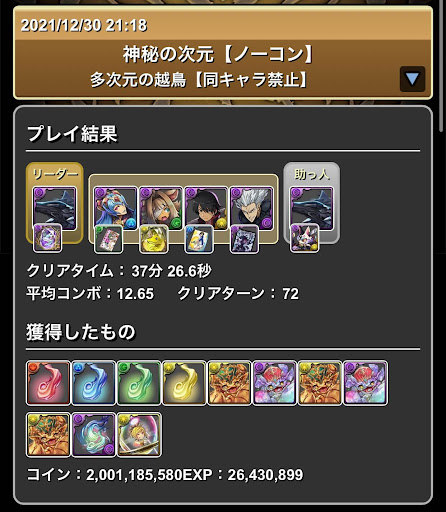 多次元の越鳥-攻略パーティ