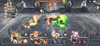 「挑戦の塔55階のバトル画面」