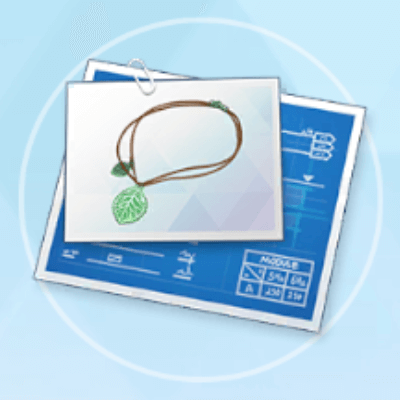 グリーンリーフネックレスの設計図