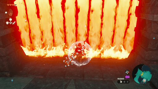 シドの力で炎の滝を越える