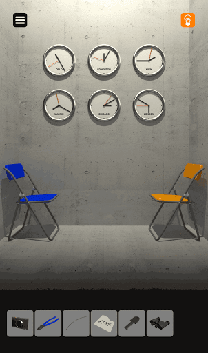 脱出ゲーム非常階段_1階_1階の椅子は反転したL字