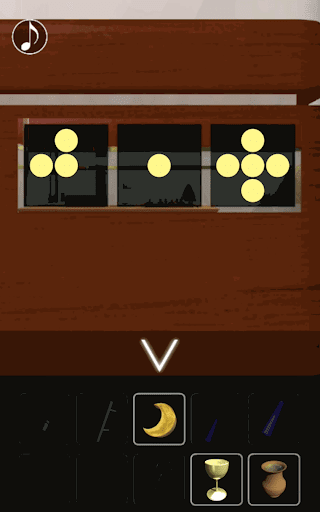 月の見える城からの脱出_室内の棚の中の箱