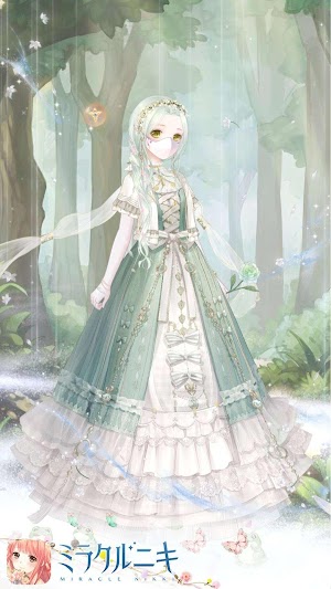 物語風緑色コーデ