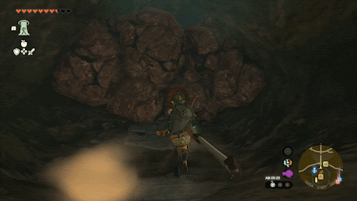 ハンマー系武器を振り回して壊す