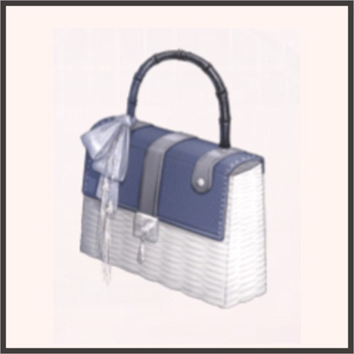 ラタンバッグ（青）