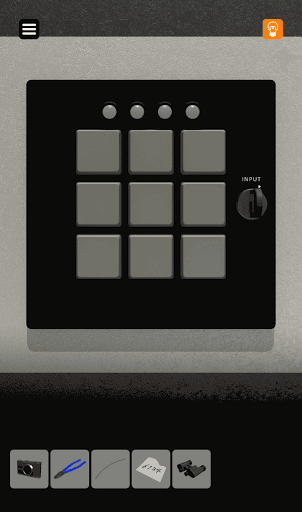 脱出ゲーム非常階段_2階_6階のオレンジ色の椅子は斜めなので合うようにボタンを押す