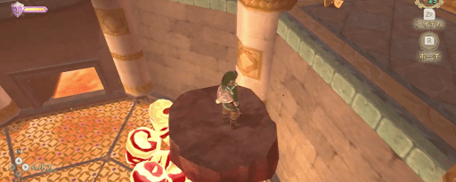 ゼルダSWS_岩の足場を押し上げる