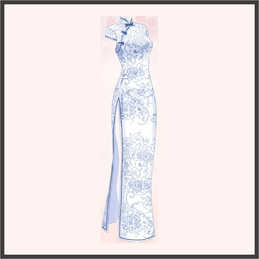 チャイナドレスロング（花柄）