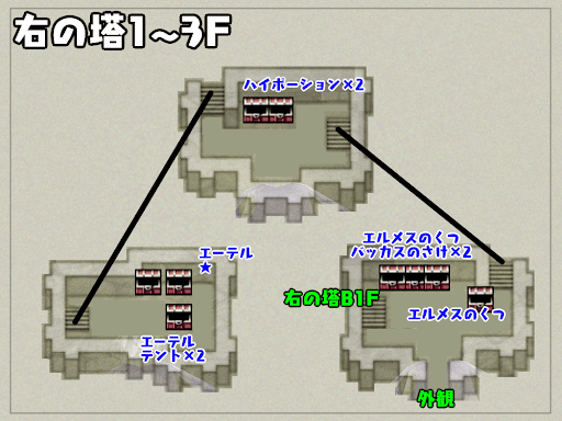 右の塔1〜3F