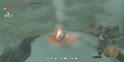 空中で弓矢を放つ