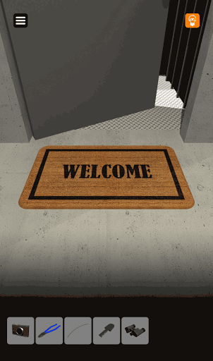 脱出ゲーム非常階段_6階_玄関マットをタップして持ち上げる