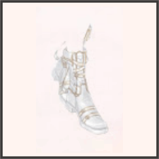 金縁の靴（白）