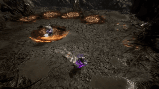 足元に攻撃判定が残ったら離れる