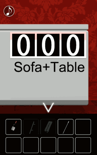 月の見える城からの脱出_赤ソファの上の箱の解読
