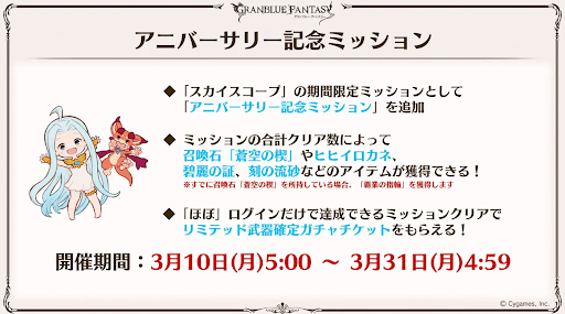 アニバーサリー記念ミッション