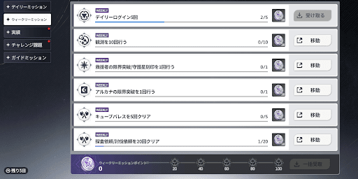 ウィークリーは月曜日の朝4時に変更される