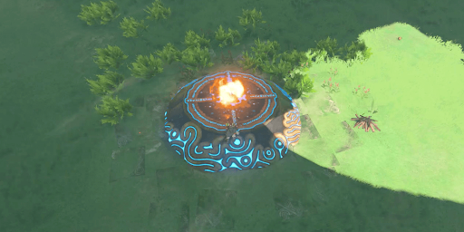 ゼルダBotW_火の矢で台座の中心を射る