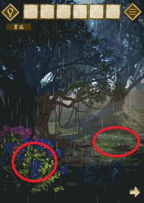 少女と雨の森_青い花