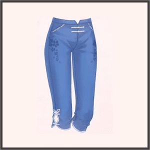 シースルー水彩パンツ（青）