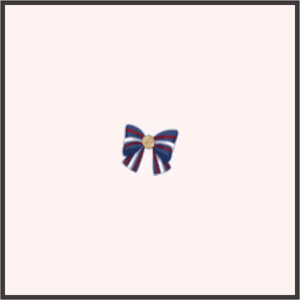 金ボタンのリボン（青）